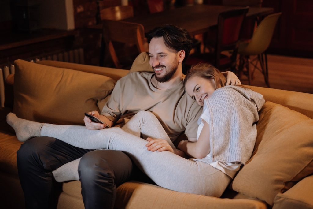 couple watching tv